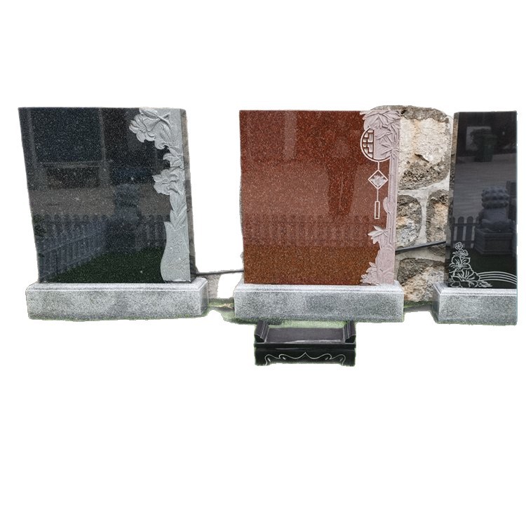 Manufacturer Supplies Chinese Black Stone Tombstones for In-Ground Burial, Traditional Stone Monuments with Complete After-Sales Service, Made of Granite
