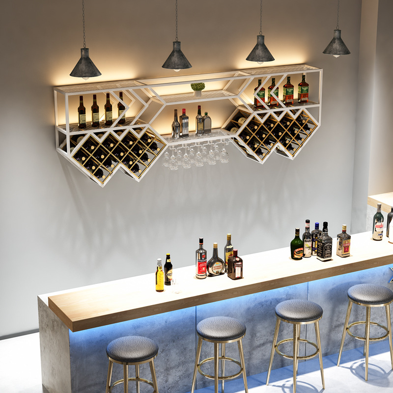 Wine Cabinet Modern Wall Hanging Simple Wall Wine Rack Wall-mounted Storage Rack Creative Restaurant Proofing Wine Wine Rack
