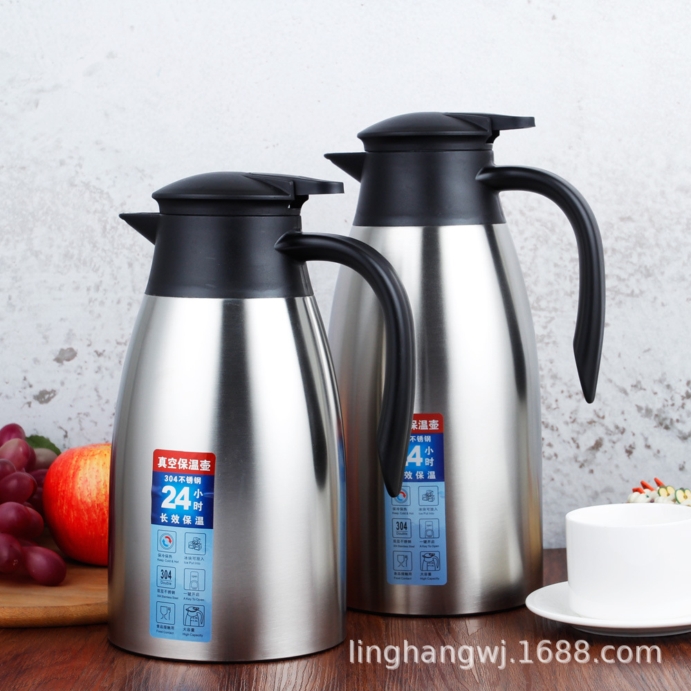 304 Stainless Steel Thermos Double-layer Vacuum Welcome Pot Household Large Capacity 2L Hot Water Bottle Gift