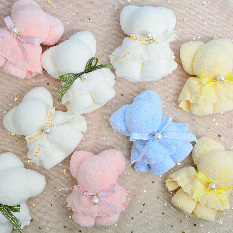 Bear Towel Souvenir Wedding Celebration Gift Shop Wedding Candy National Day Mid-Autumn Festival Gift Items Gift Box Coral Fleece Material