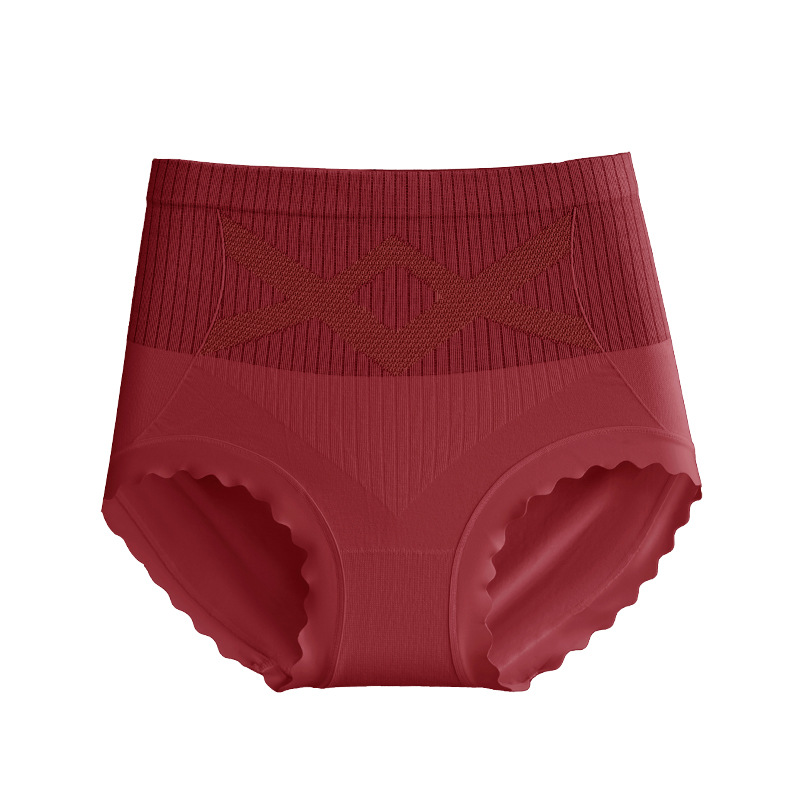 Plus-Size High-Waisted Tummy Control Autumn Shaping Mulberry Silk Care Crotch 3D Lift Hip Briefs for the Year of Birth