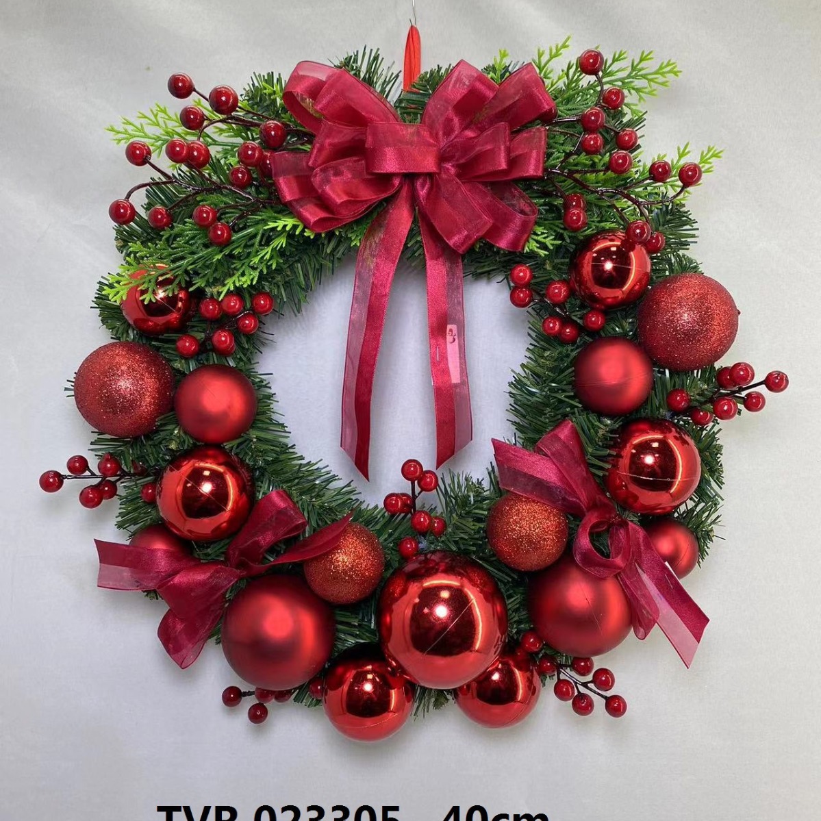 Factory Direct Sales Christmas Wreath Front Door Wreath Decoration Door Hanging Green Wreath Christmas Decorations Hot Sale