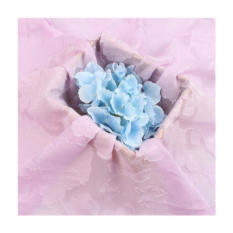 Chiffon Peony Cut Jacquard Fabric All Polyester Spring and Summer National Style New Chinese Hanfu Cheongsam dress Fabric