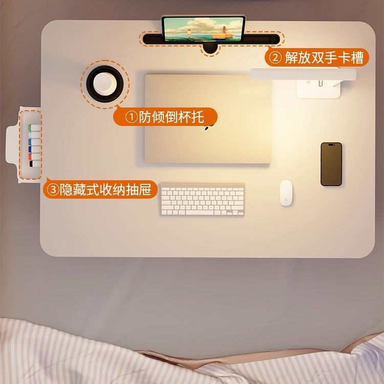 Foldable Bed Small Table Computer Desk Student Dormitory Upper Bed Study Table Home Bedroom Bay Window Lazy Desk