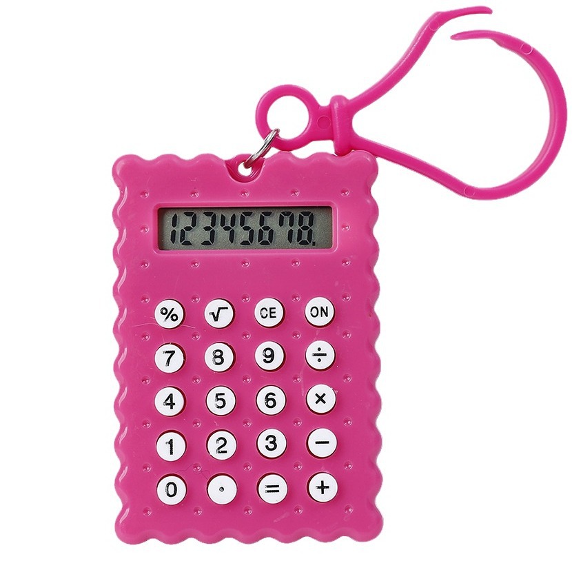 Factory wholesale student small size mini calculator high color value cute portable button battery biscuit computer