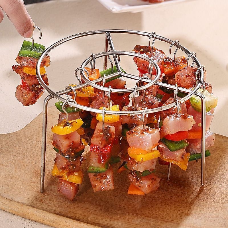 [Roast 24 String] Air Fryer New Special BBQ Grill Round Hanging BBQ Rack Family Kitchen Outdoor Use