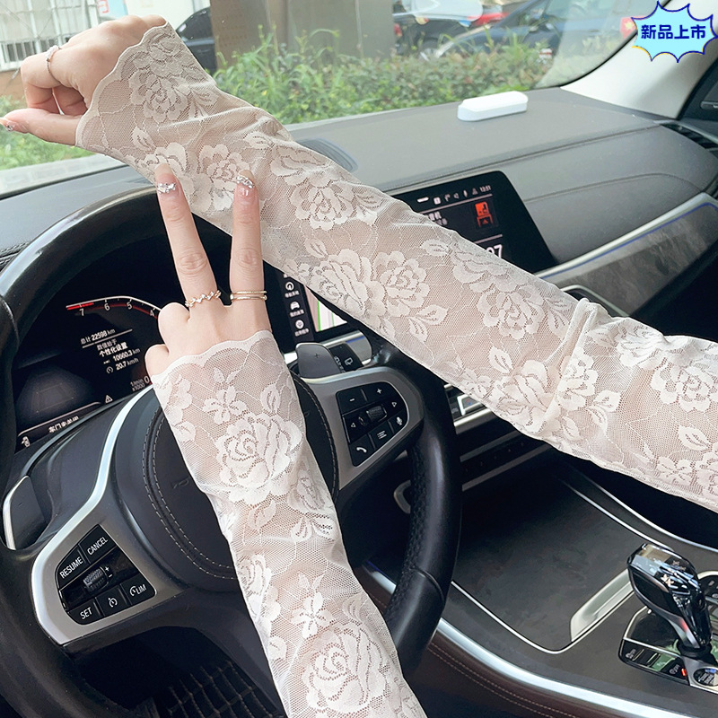 Summer Outdoor Driving Lace Sun Protection Sleeves Arm Sleeves for Women Thin Breathable Scar Cover Tattoo Uv Protection