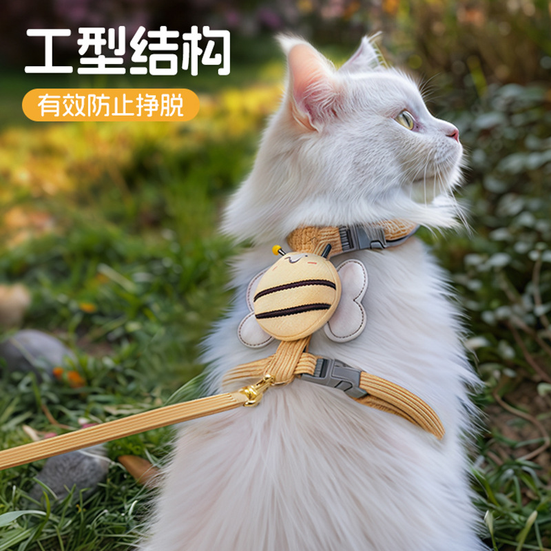 Small Bee Cat Traction Rope Anti-break-free Special Tied Cat Rope I-shaped Internet Popular Adjustable Chest and Back Cat Rope