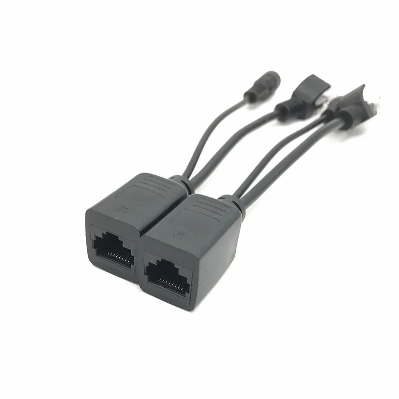 Black dc12v straight-through poe splitter poe splitter non-standard poe adapter poe network power supply mode