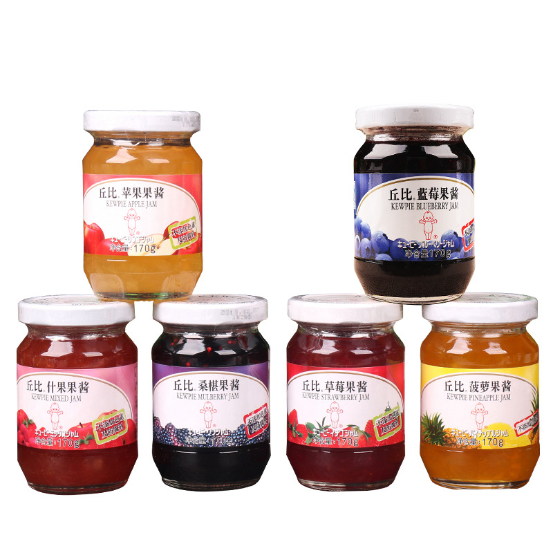 Free Shipping Kewpie Strawberry Jam 170g Mulberry Bread Jam Sandwich Fruit Filling Ice Cream Raw Material Apple Jam