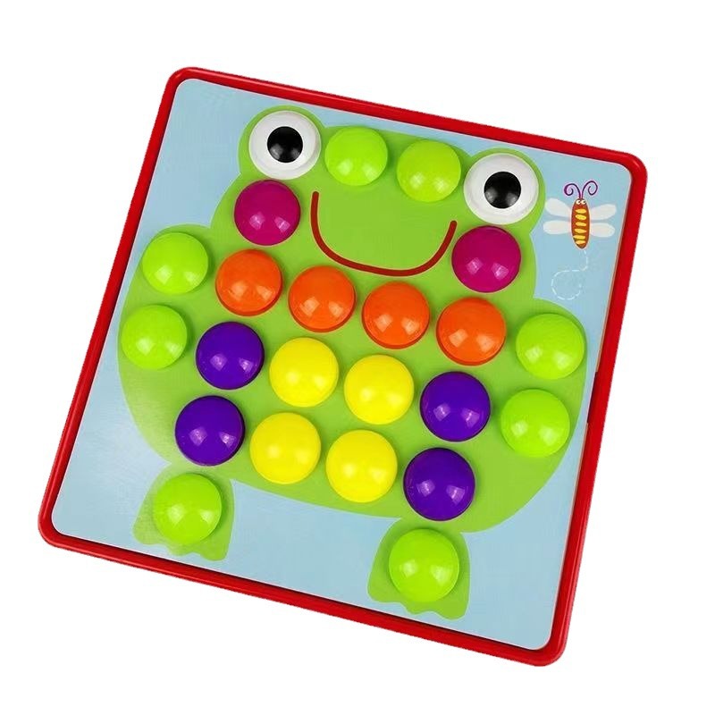 Mushroom nail puzzle children's toy large particle button patchboard early education puzzle baby fine motor training