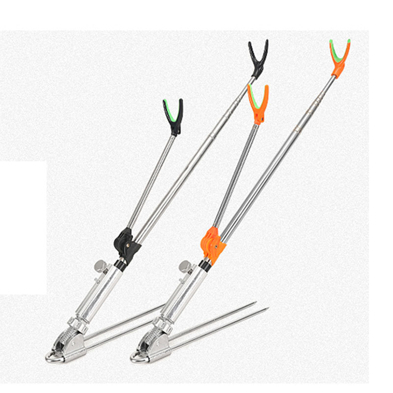 Stainless Steel Fishing Bracket Fishing Box Table Fishing Rod Rack Outdoor Retractable Dual-Purpose Ground Insertion Rack Rod Fishing Gear Supplies Wholesale