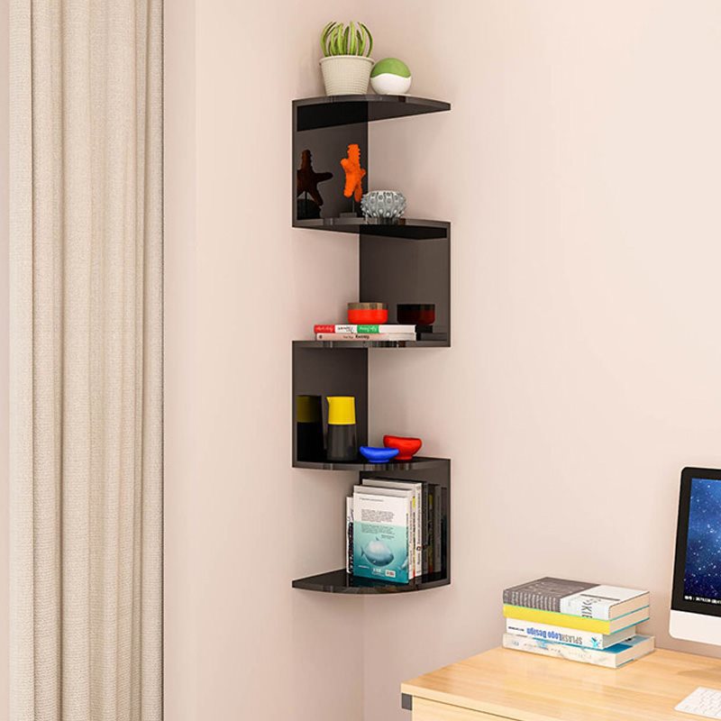 Wall shelf creative home wall corner triangle shelf wall hanging 5-layer semicircle partition wall corner bookshelf