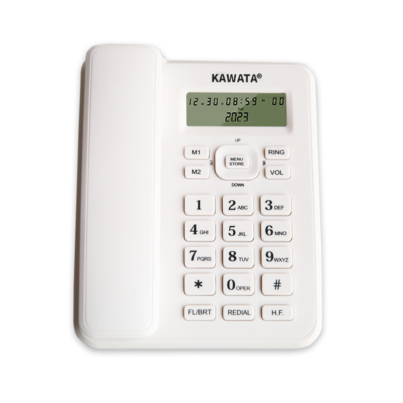 Cross-border English telephone white battery-free card caller ID fixed landline business Telephone