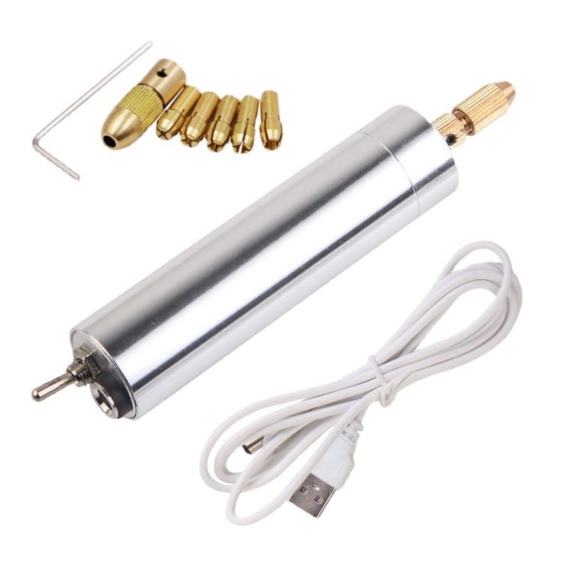 Mini finished electric drilling machine puncher tool electronic scale manicure manual drill epoxy making hole punching tweezers