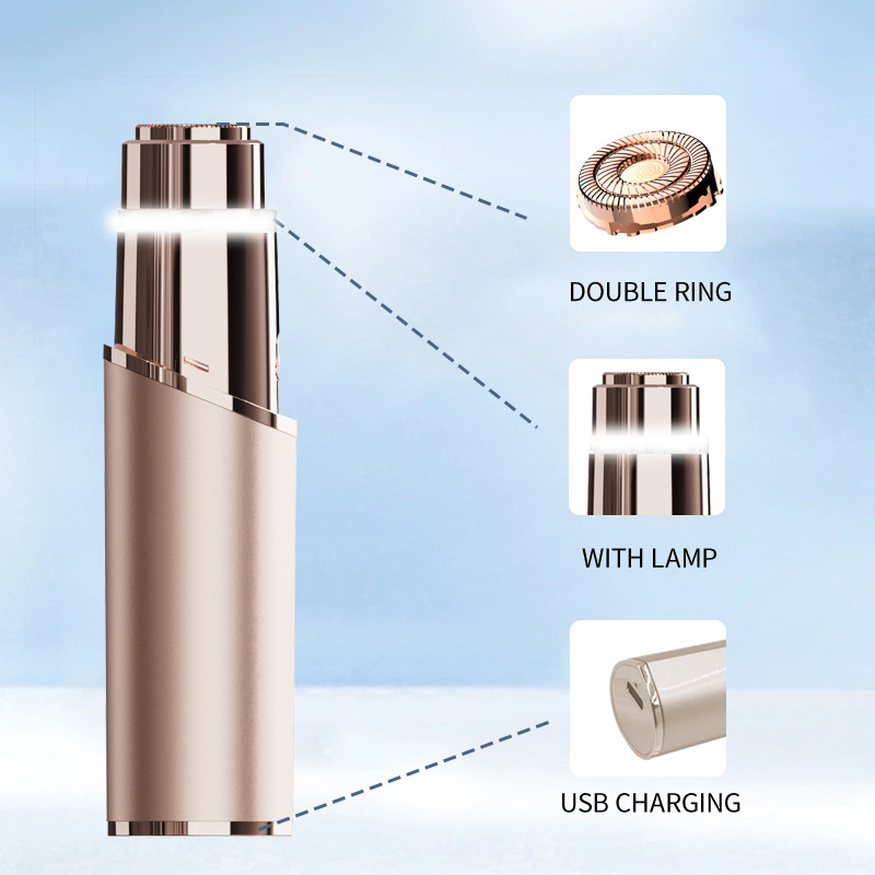 Women's Eyebrow Trimmer, Private Area Shaver, Mini Two-In-One Portable Lipstick Shaver, Electric Full-Body Hair Remover