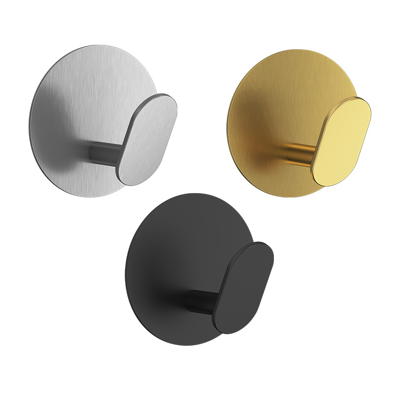 Hook self-adhesive stainless steel sticky hook stainless steel hook kitchen bathroom hook coat hook towel hook