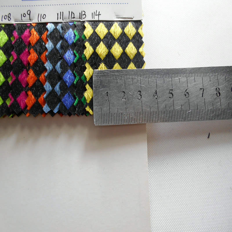 Horse hair printed diamond plaid plush plaid horse hair two-color spaced plaid imitation horse hair shoe hat fabric