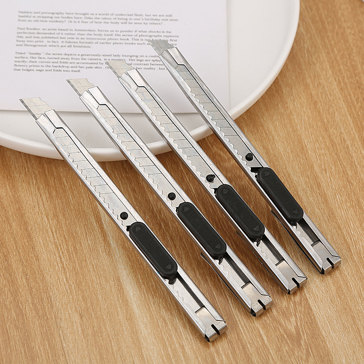 Stainless steel utility knife small size portable office supplies metal paper knife student stationery hand tool knife wholesale