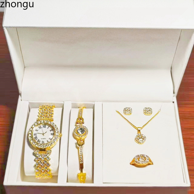 Аутентичный роскошный комплект ювелирных изделий из трех предметов, модные ювелирные изделия с полными бриллиантами для Дня святого Валентина