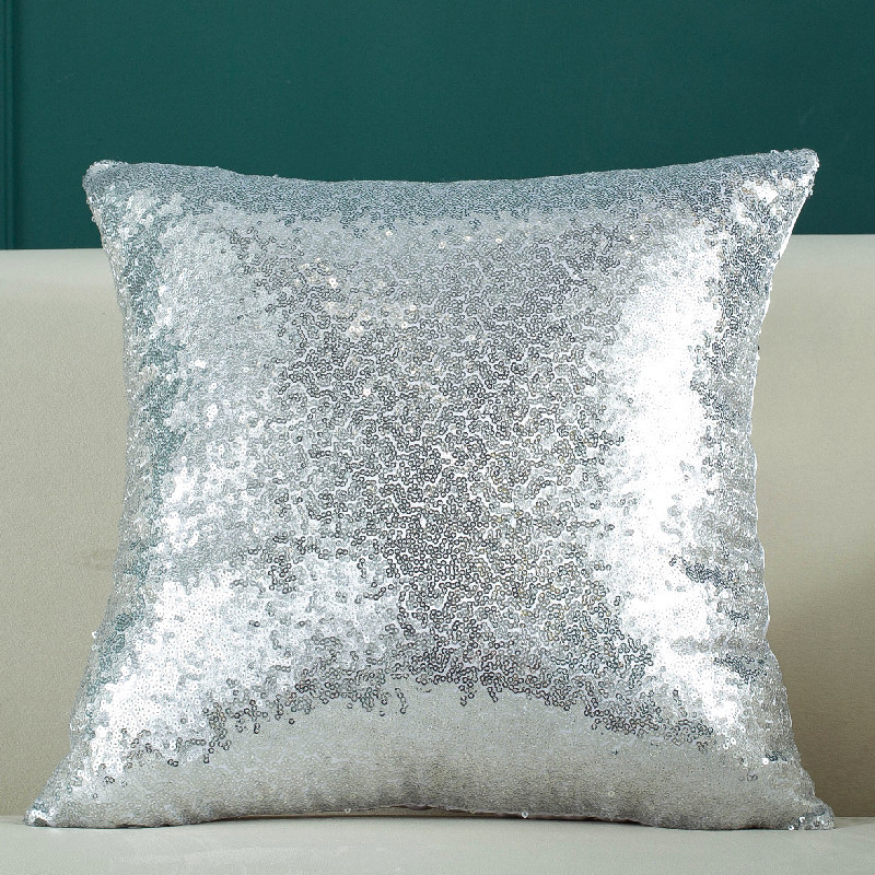Sequin Pure Color Gradient Cushion Cover Ins Cross-Border New Year Christmas Sofa Cushion Pillow Cover Office Lumbar Support