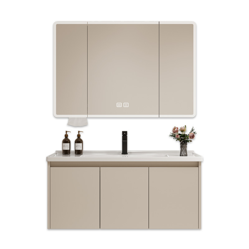 Bathroom Cabinet Ceramic All-in-One Basin Toilet Bathroom Bathroom Cabinet Wash Basin Face Wash Table Basin Combination Honeycomb Aluminum