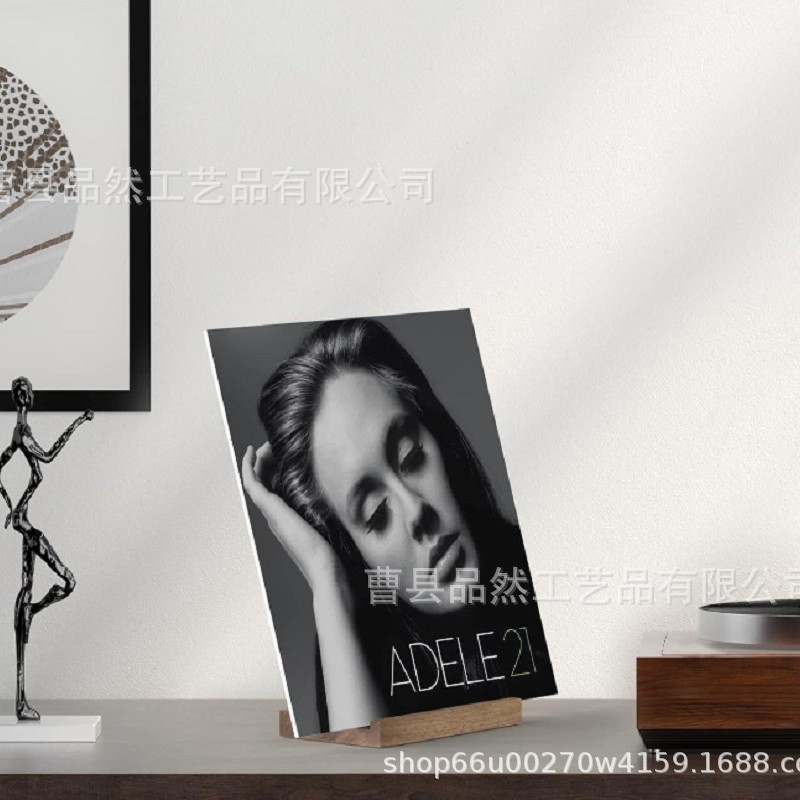 Iron and Wood Combined Vinyl Record Rack Desktop Cd Record Storage Rack Foldableable Lp Display Rack