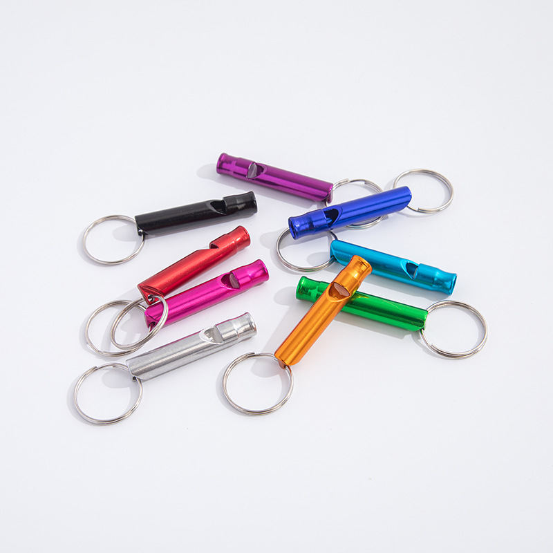 Factory supply outdoor small size aluminum alloy whistle keychain life-saving supplies whistle life-saving whistle wholesale