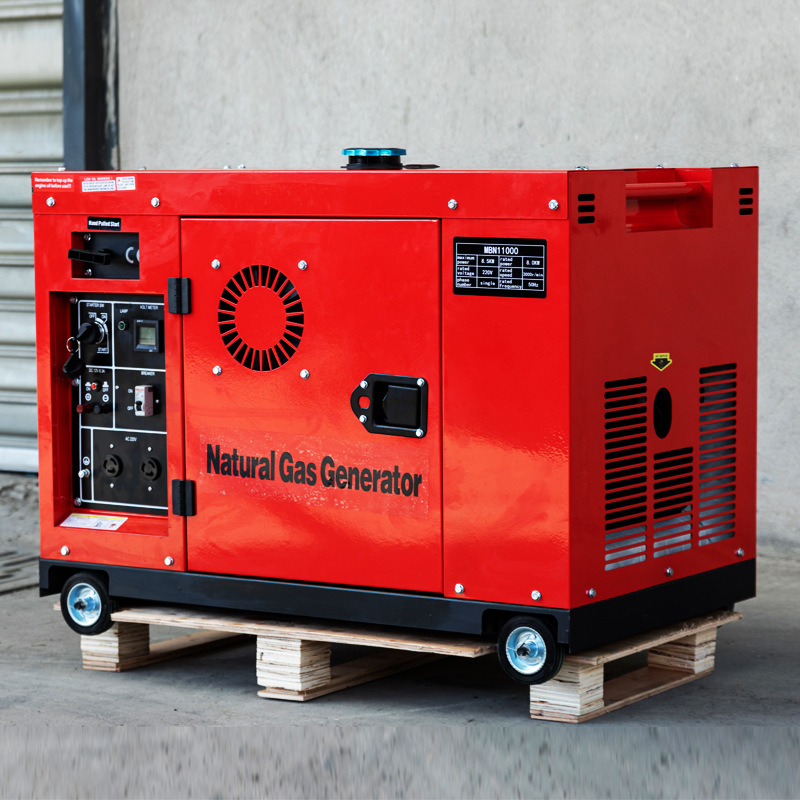 Natural gas generator 220v single phase small household mobile 380v three phase factory site mine 10kw