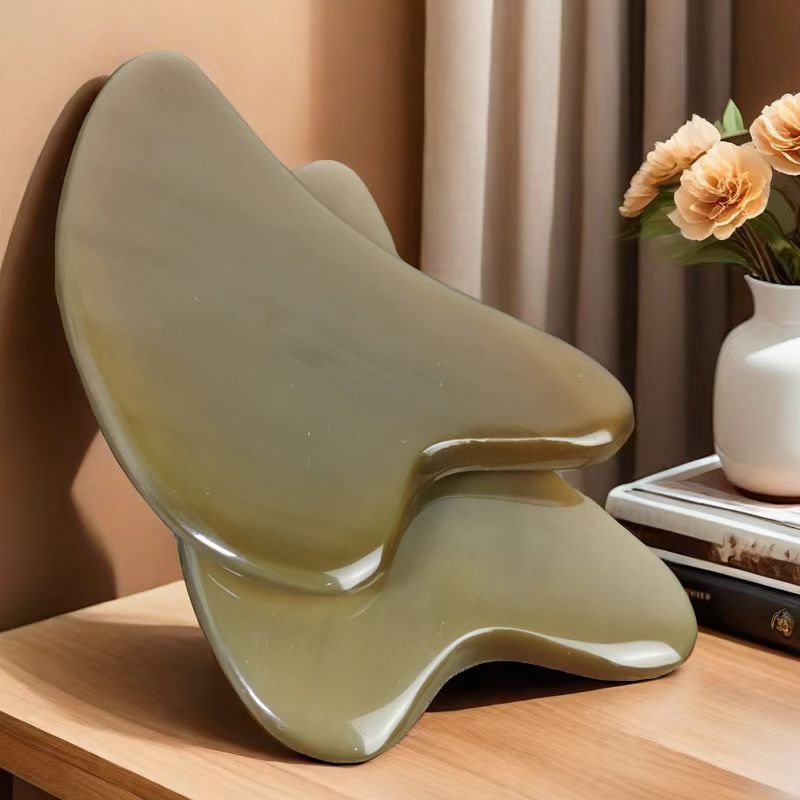 Natural Horn Scraping Board for Facial and Eye Massage, Beauty Stick, Meridian Pulling Stick, Scraping Tube, Triangular Board, Handicrafts Wholesale