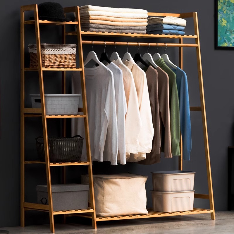 Напольная вешалка для одежды, вертикальная полюсная, простая, одноцелая для спальни