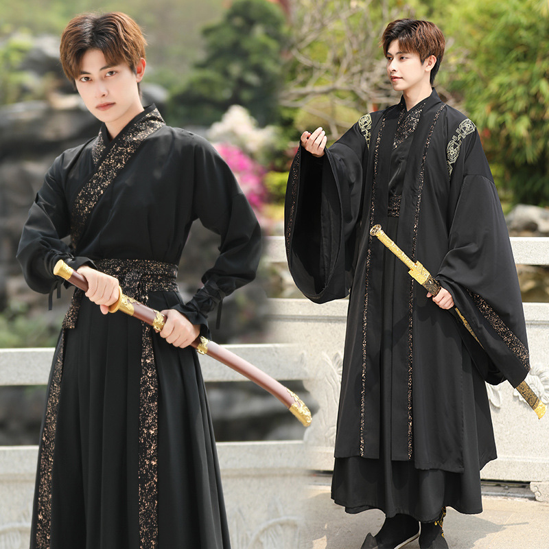 Hanfu men's antique martial arts swordsman men's large size student class suit Chinese style Childe spring and autumn ancient costume