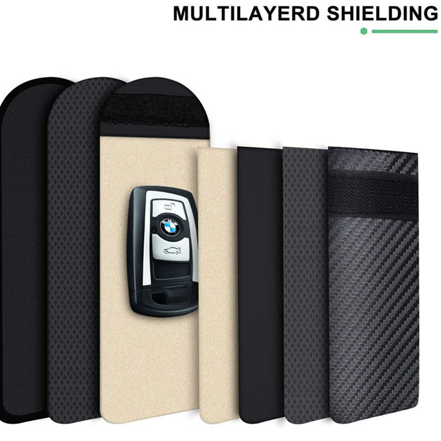 Promotional 2025 new foreign trade carbon fiber car shielding key bag anti-theft brush anti-RFID radio frequency signal scanning