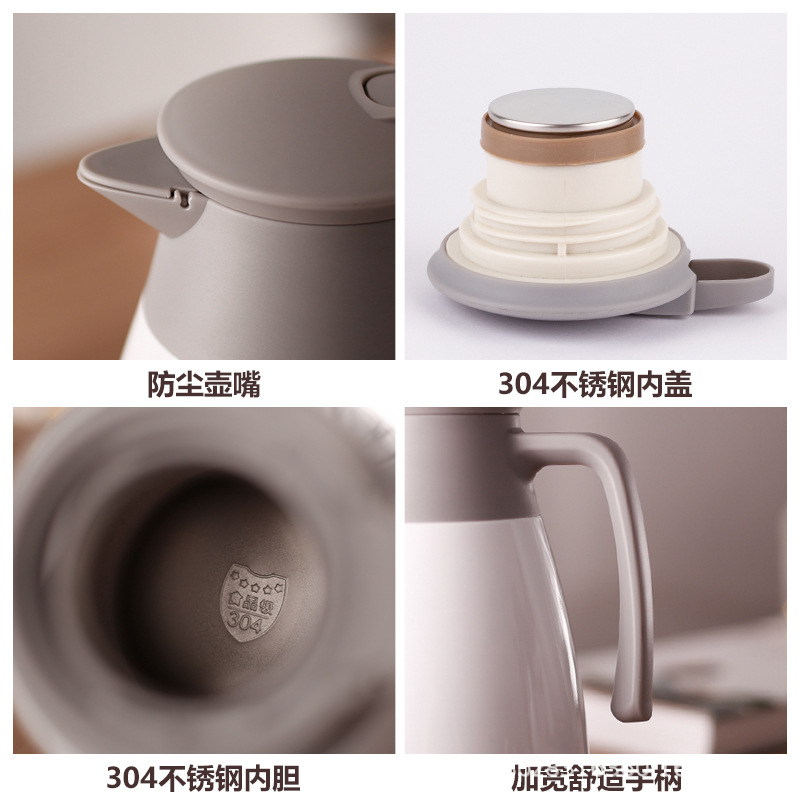 Household 304 Stainless Steel Hot Water Kettle, Large Capacity Insulated Kettle, Double-Layer Vacuum Thermos, Hot Water Bottle, Insulated Kettle