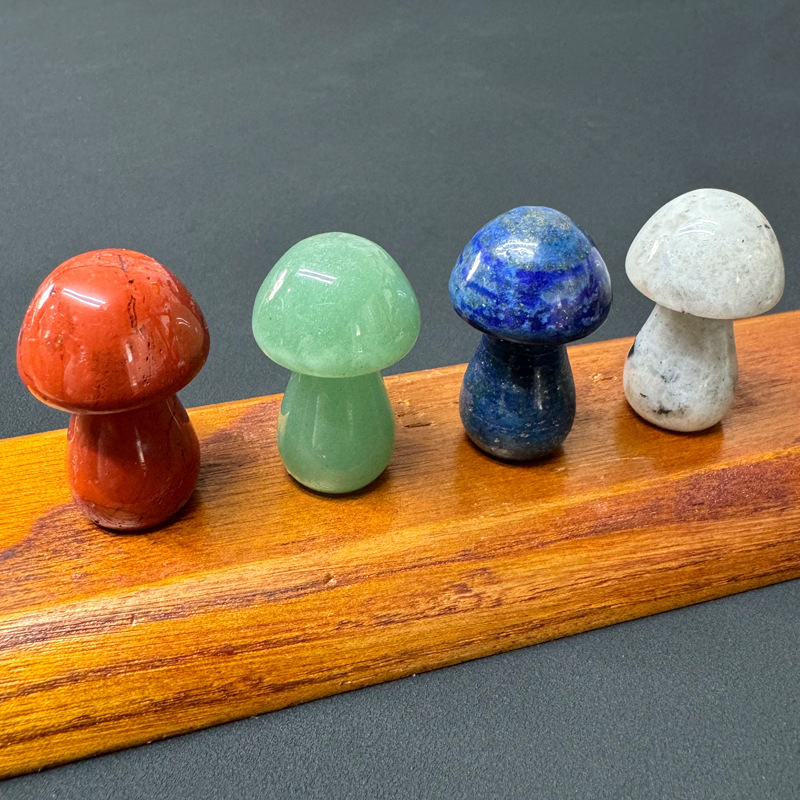 Natural Crystal Large Mushroom 35MM Mushroom DIY Micro Landscape Mori Landscape Garden Flower Pot Fish Tank Decorative Ornaments