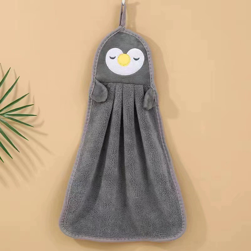 Hand Towel, Hanging Absorbent Towel, Hand Towel, Baby Hand Towel, Cute Penguin Duck, Skin-friendly and Soft for Kidsren