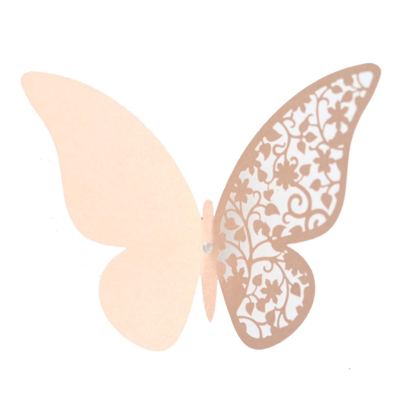 Laser Hollow home decoration simulation 3D wall stickers wedding banquet party layout three-dimensional Butterfly Cup card wholesale