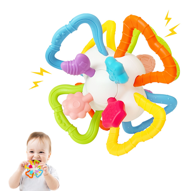 New Manhattan Teeth Gum Ball Relieve Teething Pain Soft Gum Hand Ball Rattle Baby Children Educational Toys