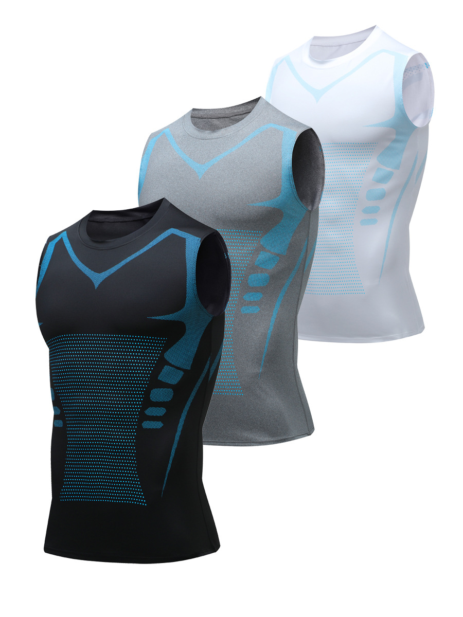 Спортивные леггинсы мужской жилет для бега быстросохнущий эластичный костюм для тренировки баскетбола фитнеса безрукавная базовая одежда