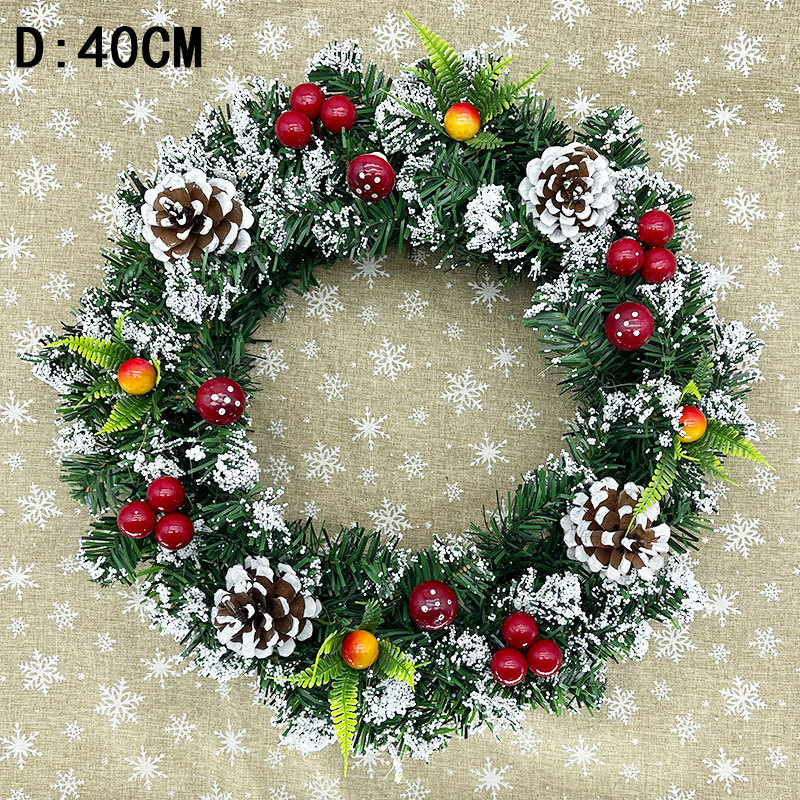 Christmas wreath holiday wreath handmade Christmas tree decoration simulation mushroom red fruit wreath hotel mall decoration