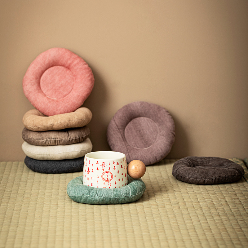 Коастер из ткани, круглой формы, для защиты от ожогов