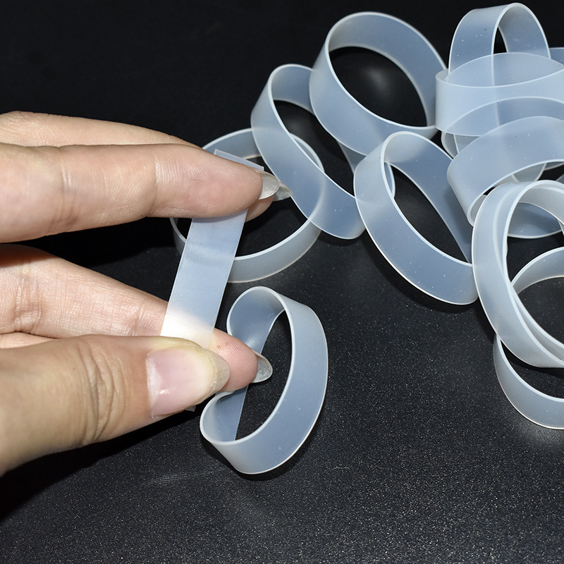 Widened Transparent Silicone Tie Coil Environmentally Friendly Bundled Silicone Ring Data Cable Coil High Elastic Silicone Rubber Band