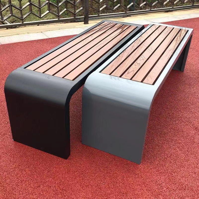 Outdoor Leisure Park outdoor community scenic spot rest chair stainless steel long chair long stool square chair seat