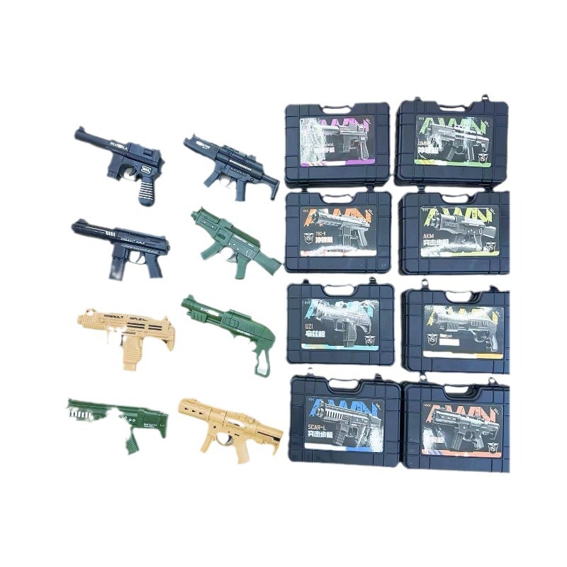 New Kidsren's Soft Bullet Gun Three-Purpose Gun Submachine Gun Assault Rifle Laser Box Exquisite Cross-Border Hot-Selling Street Stall Wholesale