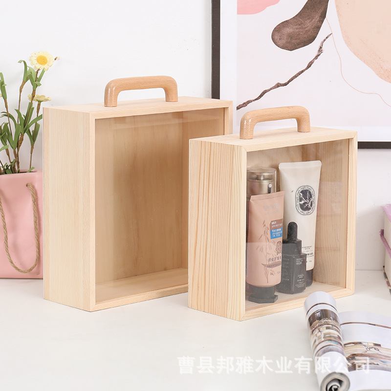 Деревянная подарочная коробка с ручкой, коробка для конфет, высококачественная прозрачная акриловая крышка, свадебный подарок, коробка для подружки невесты