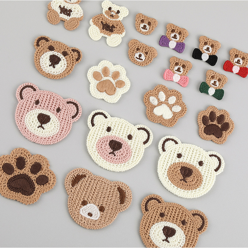 Easiest for Match Cartoon Bear Embroider Stickers for Bags, Mobile Phone Cases, Hair Accessories, Decorative Shoes, Socks, Sweater Patches, Clothing Accessories 11