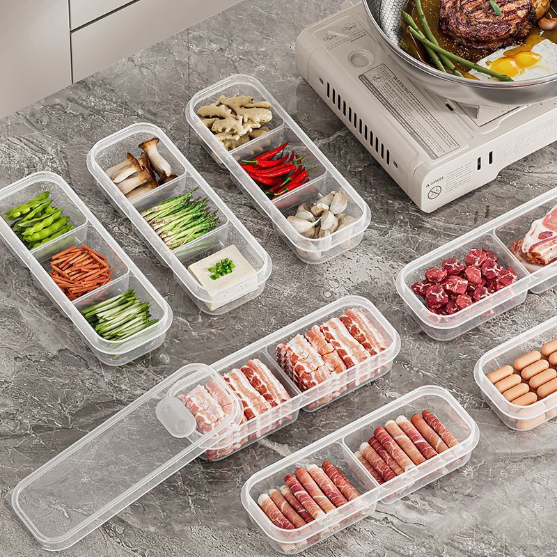 Narrow Gap Refrigerator Compartment Fresh-Keeping Box Household Compartment Frozen Meat and Vegetable Food Packaging Box Large Capacity Meal Preparation Freezer Box