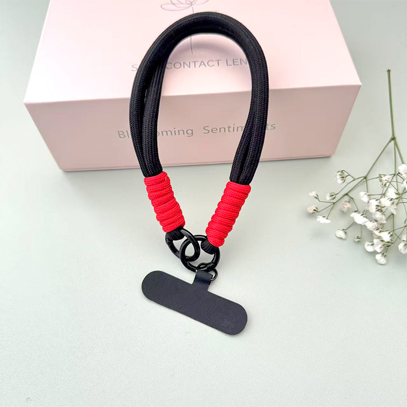 Super new fashion contrast color mobile phone lanyard mobile phone case pendant hand woven rope strong and durable wrist rope mobile phone chain