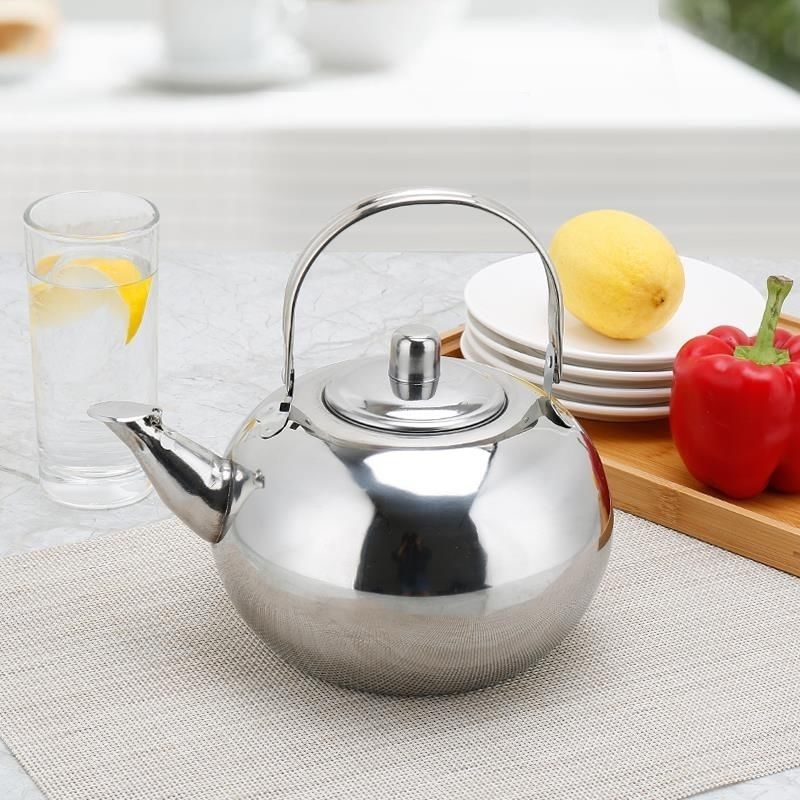 Stainless Steel Linglong Pot Thickened 201 Cold Water Kettle Hotel Tea Hotel Restaurant Boiling Water with Filter Yellow Wine Pot