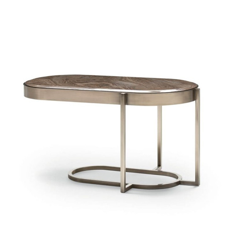 Nordic Metal Marble Coffee Table Corner Table Simple Modern Designer Model Room Oval Living Room Tea Table Side Table